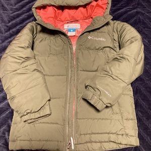 Columbia Girl’s XXS Olive/Coral winter jacket